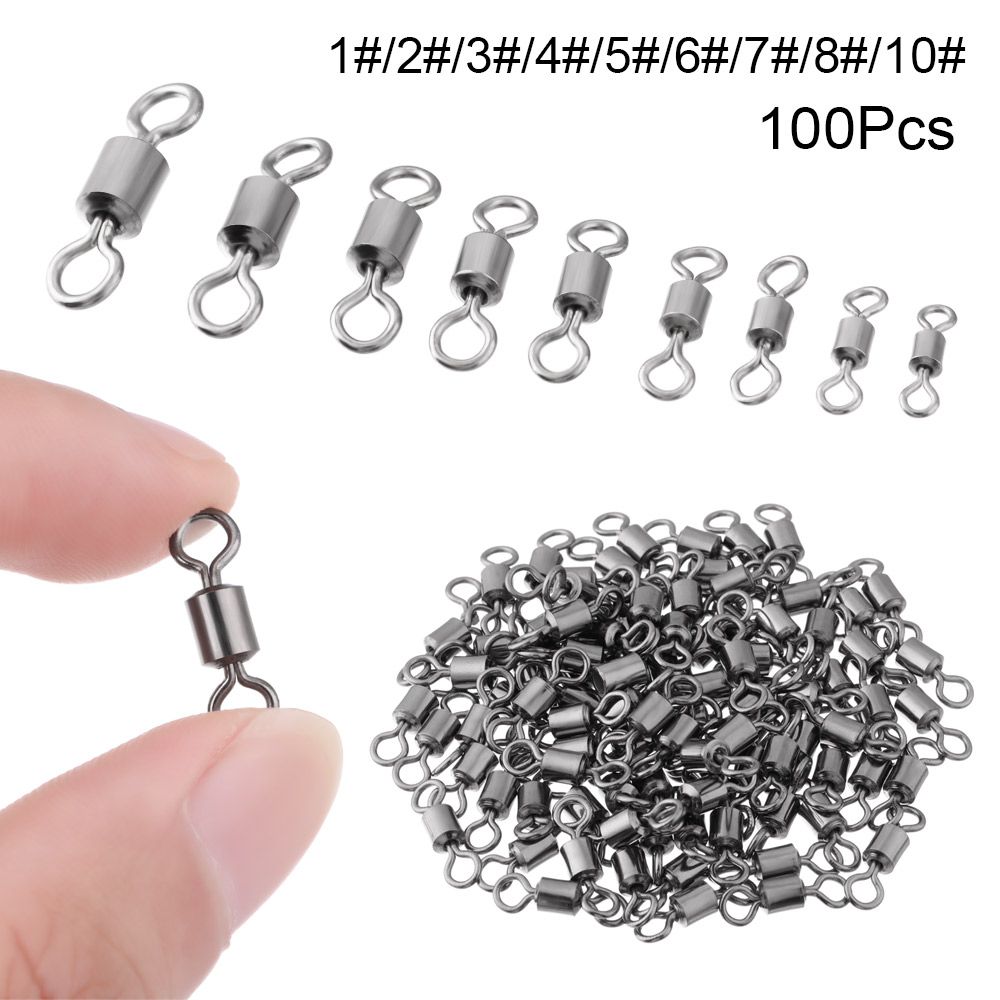 Rolling Fishing Hook Connector Bearing with Solid Ring, Barrel Fishing Tackle Accessory