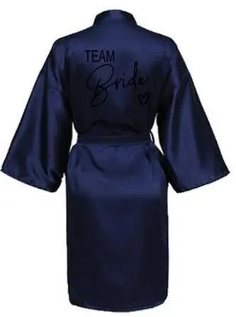 Women's Team Bride Satin Kimono Robe