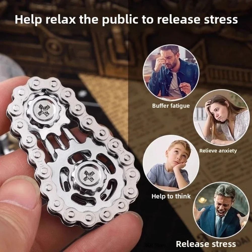 Metal Sprocket Flywheel Fidget Spinner Toy