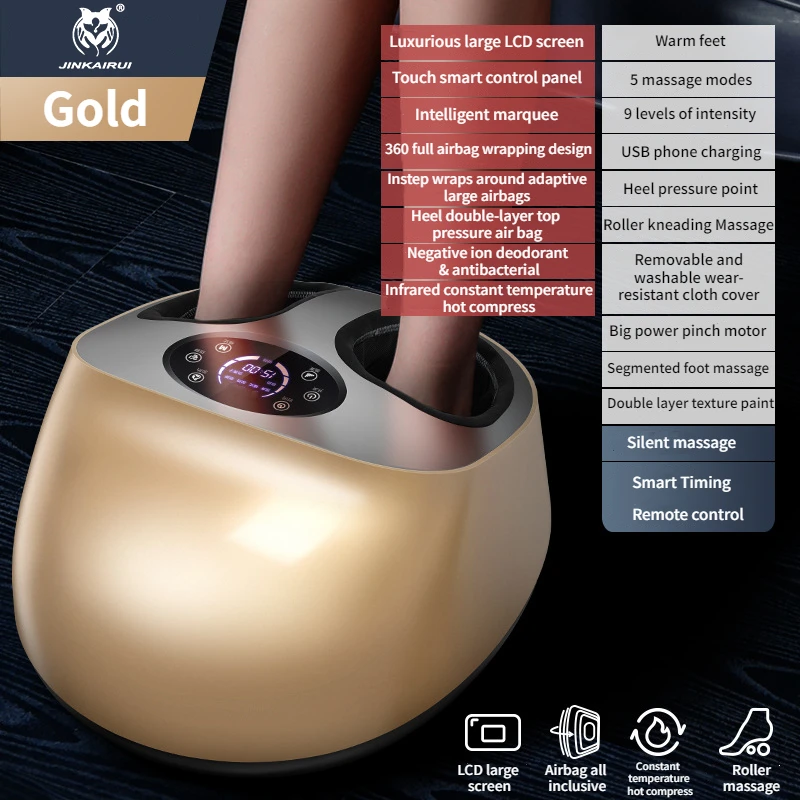 Electric Acupressure Kneading Heating Home Use, Fully Wrapped Foot Massage Machine, Fully Automatic Foot Massager Airbag