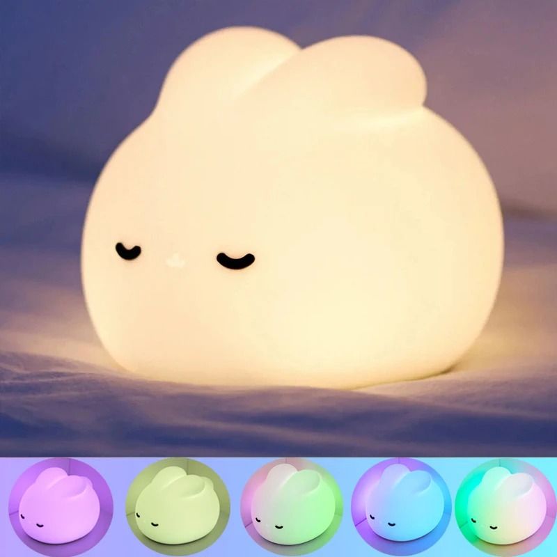 Cute Rabbit Silicone Night Light for Kids
