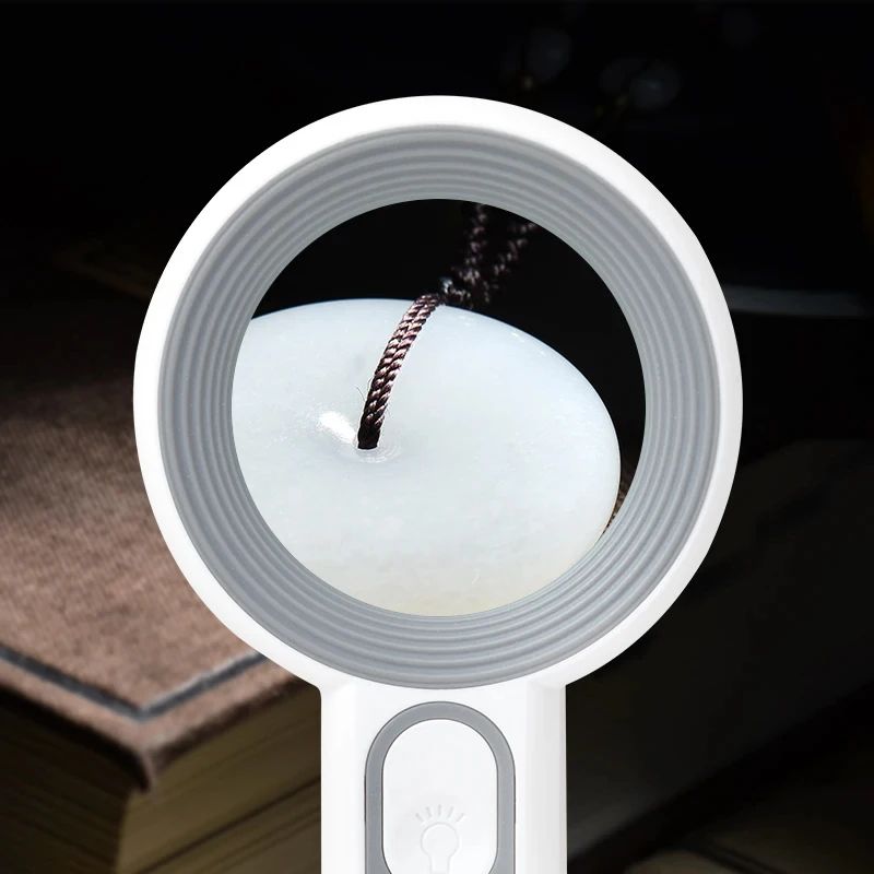 Rechargeable 12X Handheld Magnifier with LED Light - 3 Modes Reading & Inspection Loupe