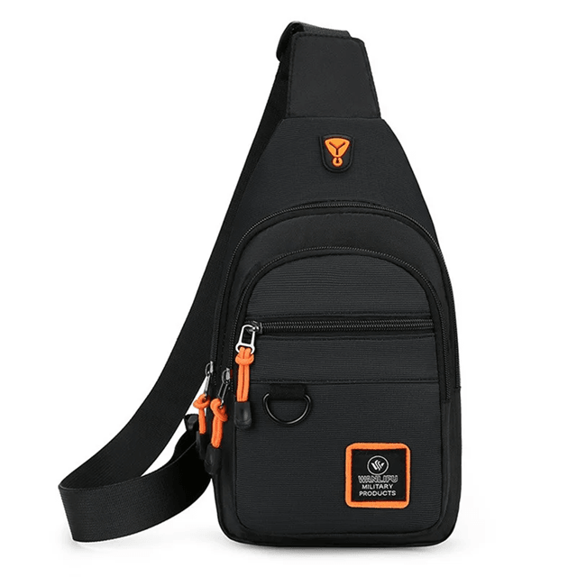 Mens Crossbody Shoulder Bag Multi Layer Business Chest Bag