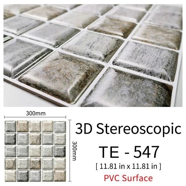 3D Brick Wall Sticker Waterproof Peel and Stick Self Adhesive Wall Decor Set 15pcs