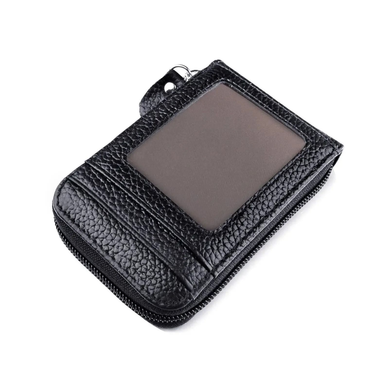 Mens PU Leather Wallet with RFID Blocking and Zipper Pocket