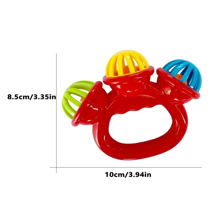 Three-Headed Infant Comfort Rattle – Early Educational Hand Bell & Grasping Toy