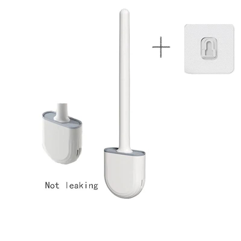 Hanging silicone toilet brush with Quick Dry Holder and Long Handle Bathroom Cleaner