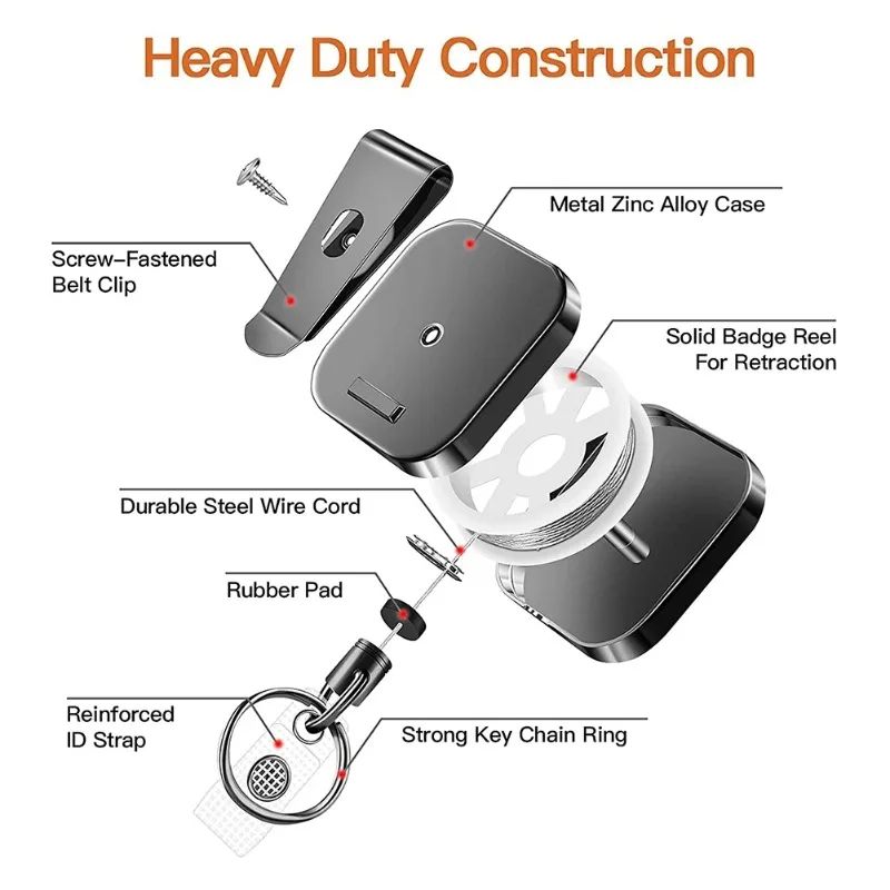 Retractable Key Chain Belt Clip