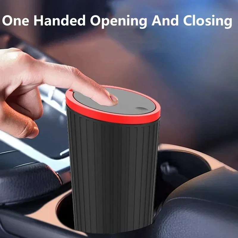 Mini Car Trash Can, Auto Garbage Bin with Leak Proof Liner, Car Interior Organizer for Rubbish Bag, Dust Container