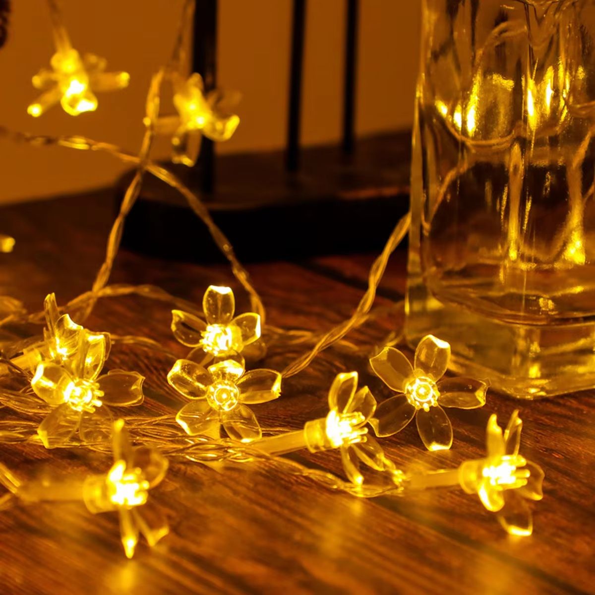 Cherry Blossom Flower Fairy Lights Battery Operated Waterproof LED String Lights for Room and Party Decor
