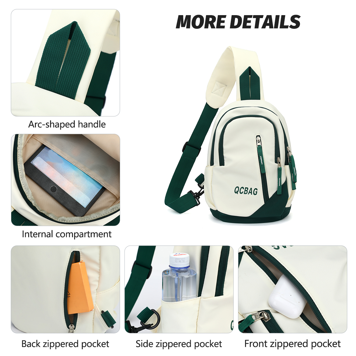 Lightweight Crossbody Cycling Backpack Large Capacity Hiking Travel Sling Bag