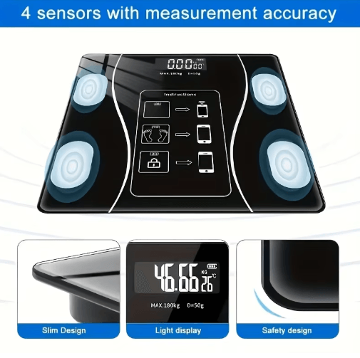 Intelligent Digital Body Weight Scale with Backlit LED Display – 400 lbs High Capacity Bathroom Scale