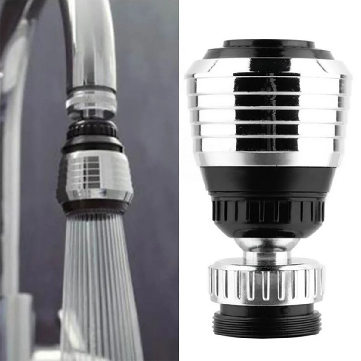 360 Degree Rotating Faucet Extender Splash Proof Water Saving Adapter