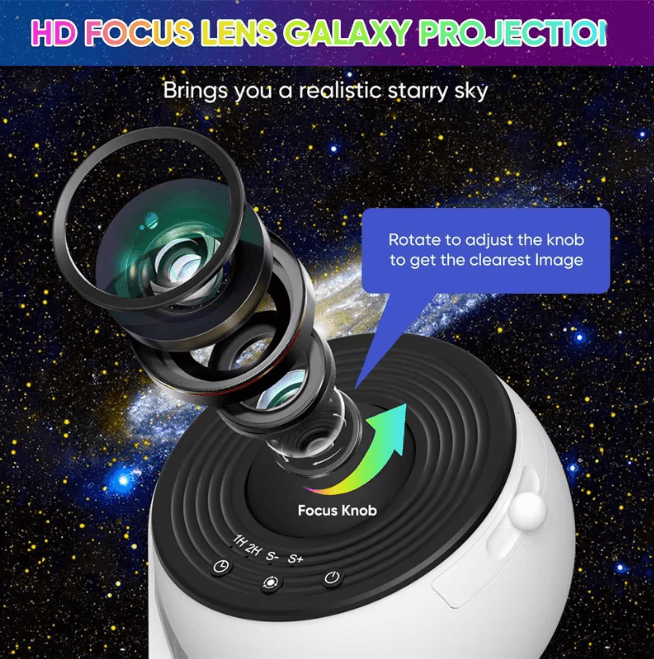 Galaxy Starry Sky Projector Night Light 360 Degree Rotating Planetarium Lamp