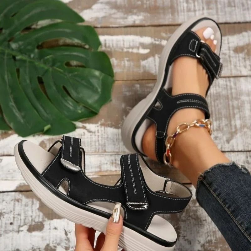 Elegant Genuine Leather Sport Sandals – Lightweight Plus Size Comfort Slippers