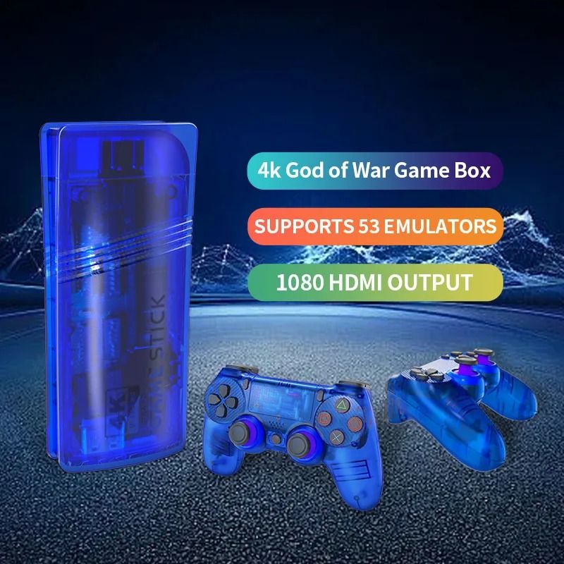 4K TV Game Stick Console with 30000 Built In Games and Wireless Controllers