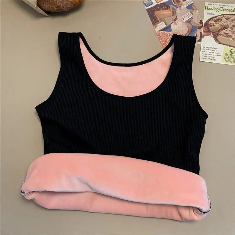 Womens Velvet Thermal Seamless Undershirt Sleeveless Top
