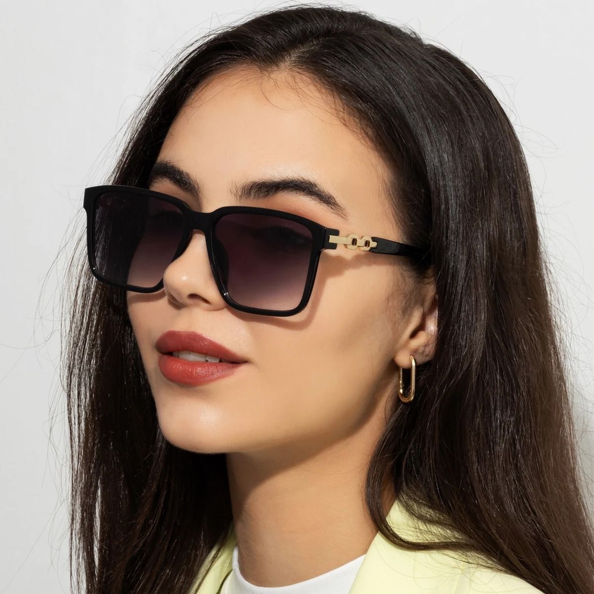 Womens Square Fashion Sunglasses with UV400 Protection