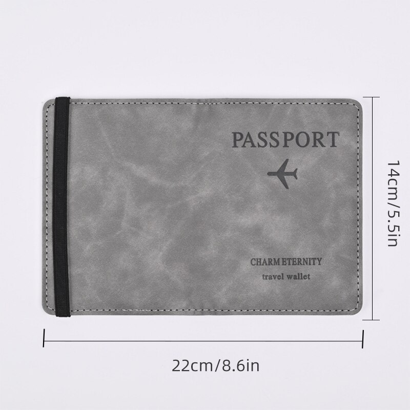 Hand Carry Wallet for Men, PU Leather Travel Passport Holder, Business Card Case