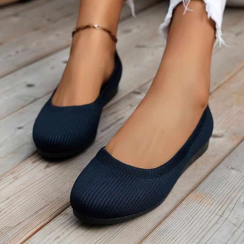 Women's Breathable Knit Sock Sneakers Slip-On Flats