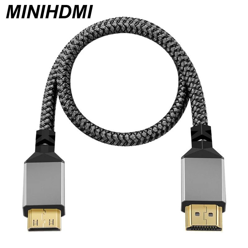 Nylon Braided Mini HDMI to HDMI Cable 4K 60Hz High Speed