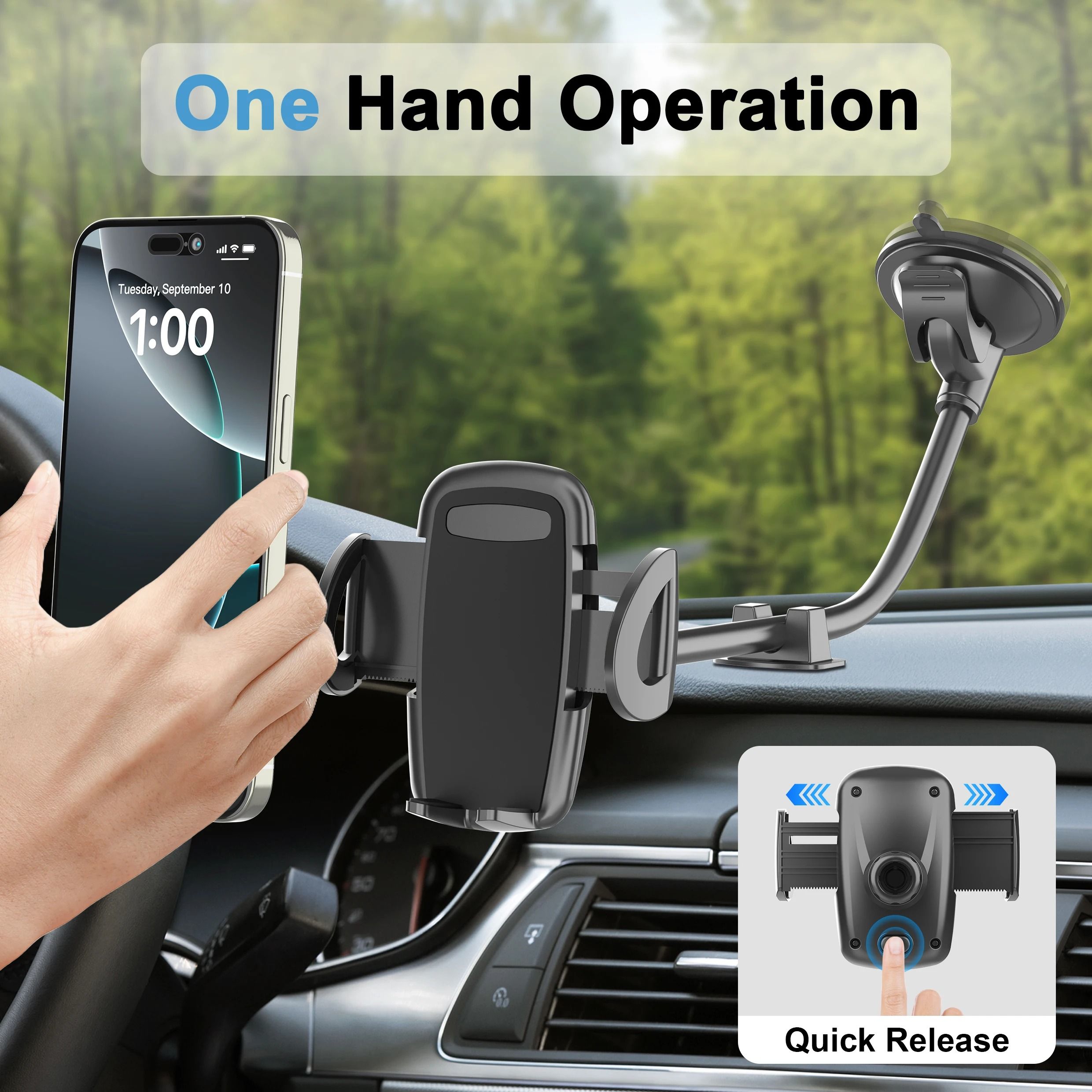 Car Phone Mount Holder with Long Arm