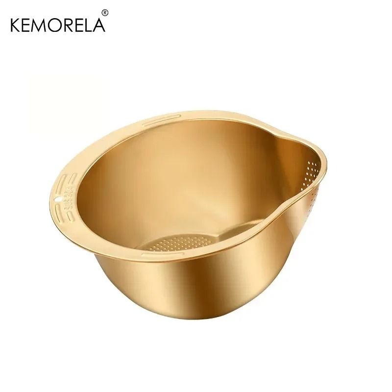 Stainless Steel Rice Washer Strainer Bowl 304 Kitchen Colander