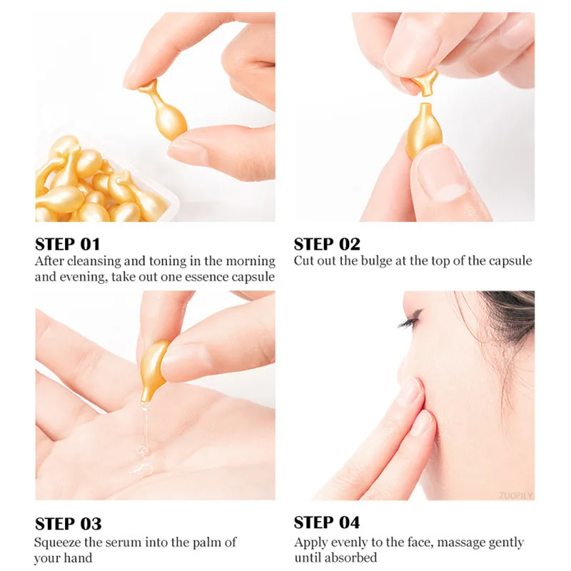 Hyaluronic Acid Capsules Serum, Acne Remover, Whitening, Firming & Anti-Wrinkle Face Care
