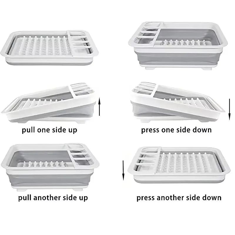 Foldable Dish Drying Rack with Drain Tray
