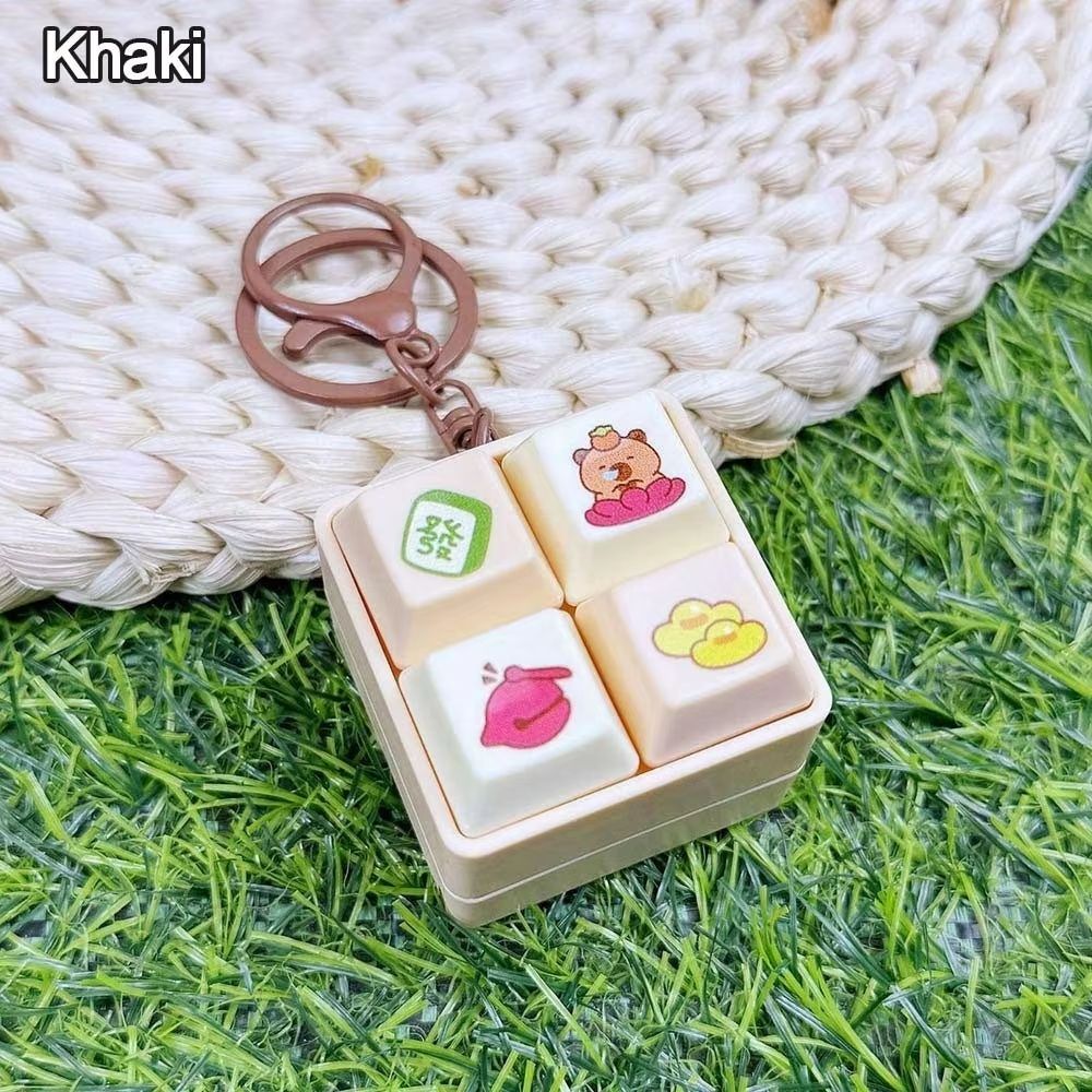 Fun Cartoon Squeeze Music Four-Square Merit Button Keychain