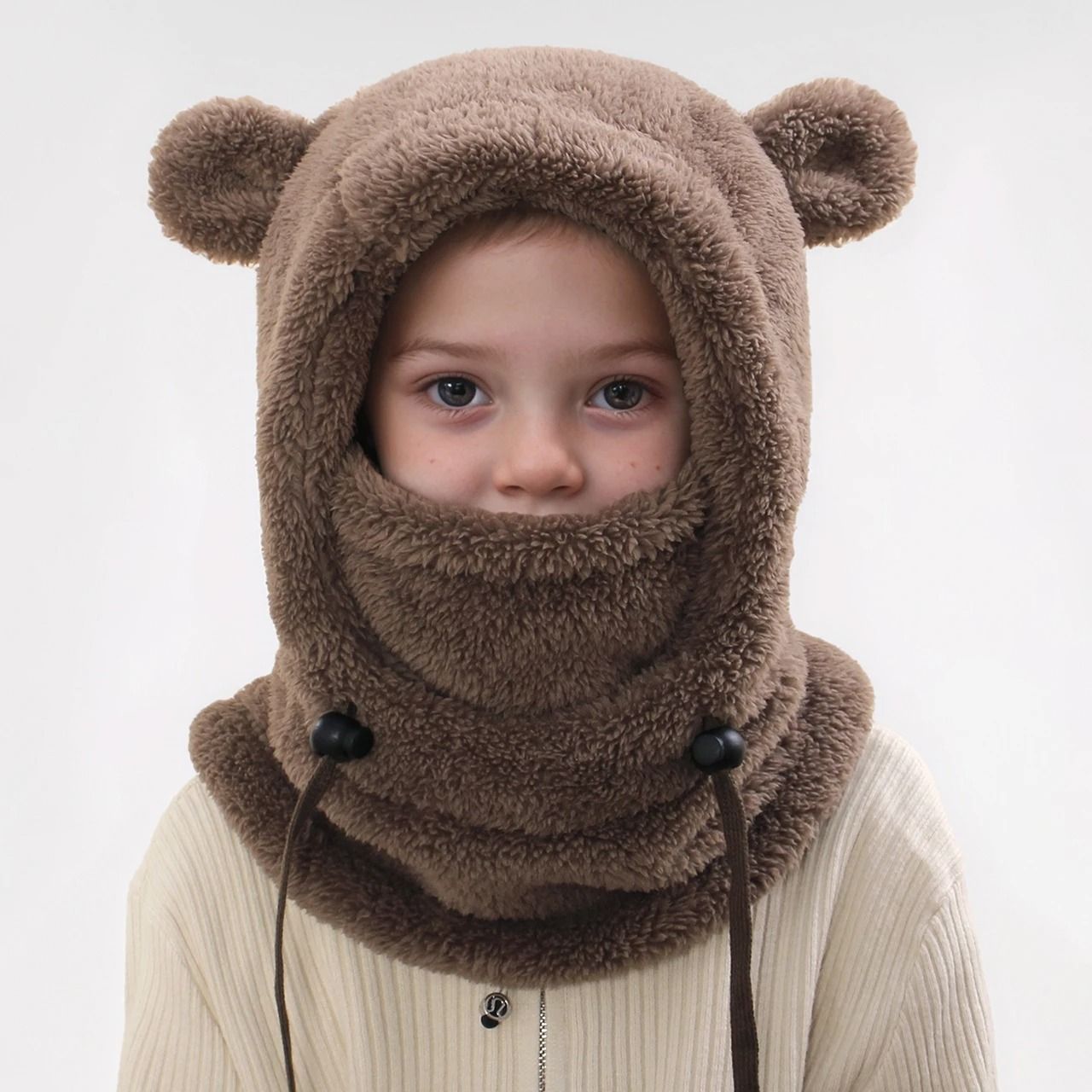 Integrated Bear Balaclava System – Premium Childrens Thermal Headgear & Plush Scarf