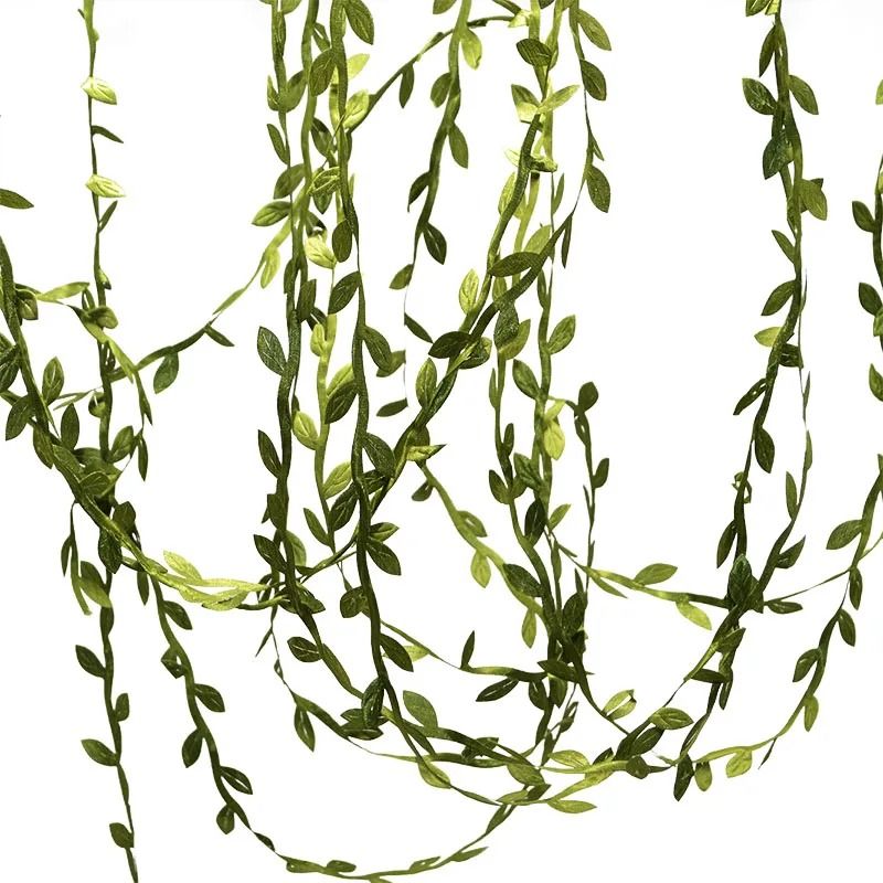 Handmade Silk Leaf-Shaped Artificial Green Vines