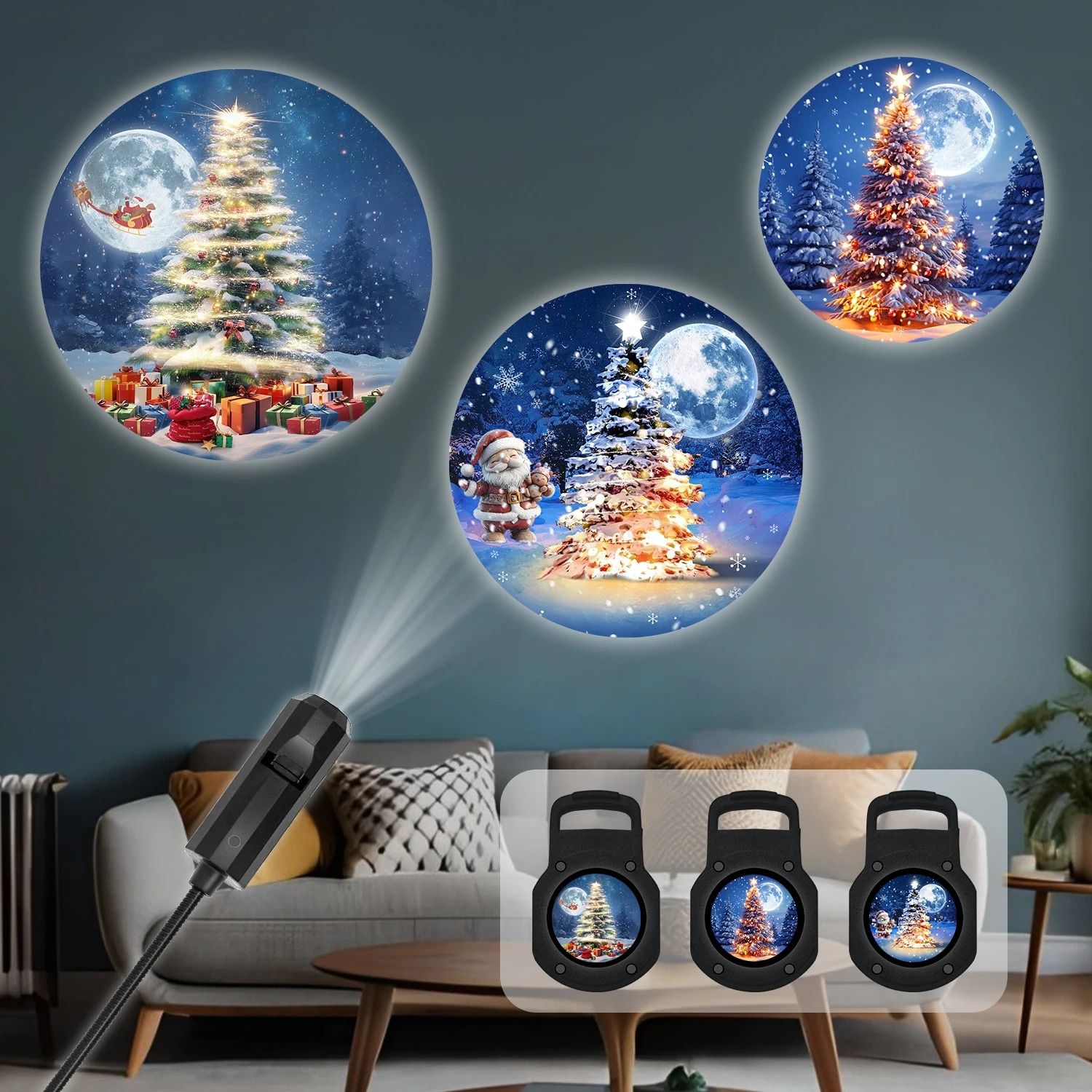 360 Rotating Christmas Tree Projection Light with Multi-Mode LED Effects
