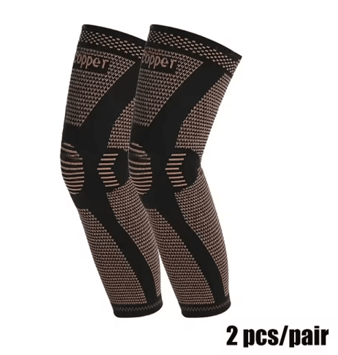 Copper Full Leg Compression Sleeves – Long Knee Support for Sports & Daily Relief