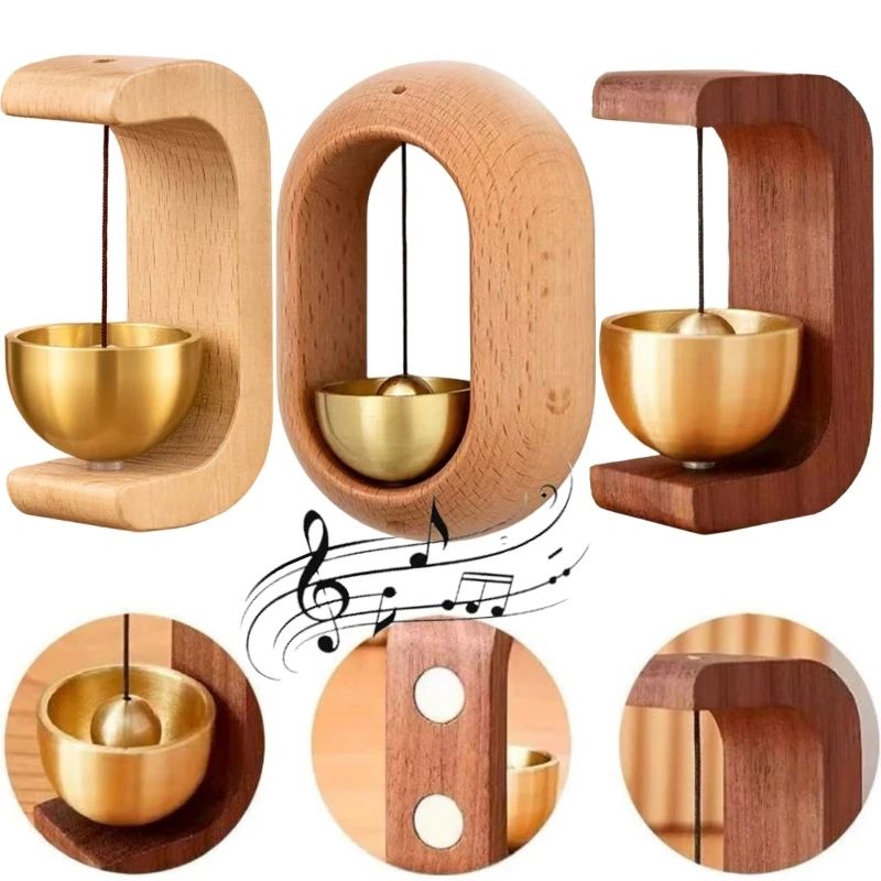 Magnetic Wooden Door Bell Wind Chime Shop Entry Alert Beech Wood Door Chime