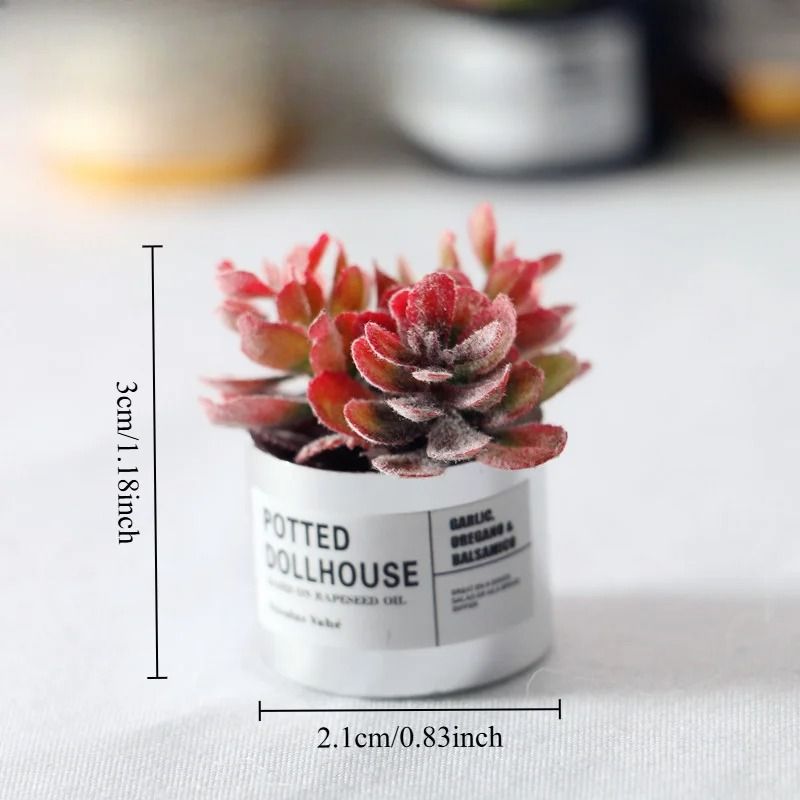 Miniature Metal Potted Plants for Dollhouse Decor