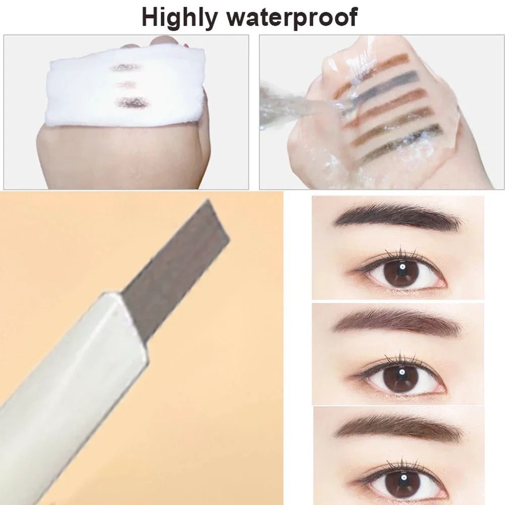 Thin Head Waterproof Double Ended Eyebrow Pencil with Brush