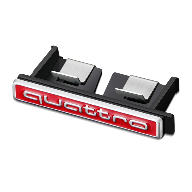 Quattro Logo Metal, Front Grill Badge, Car Emblem Sticker Decals