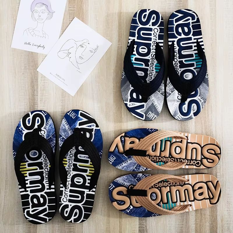 UrbanEase Personalized Foot Clip Flip Flops for Men, Korean Style Summer Slippers