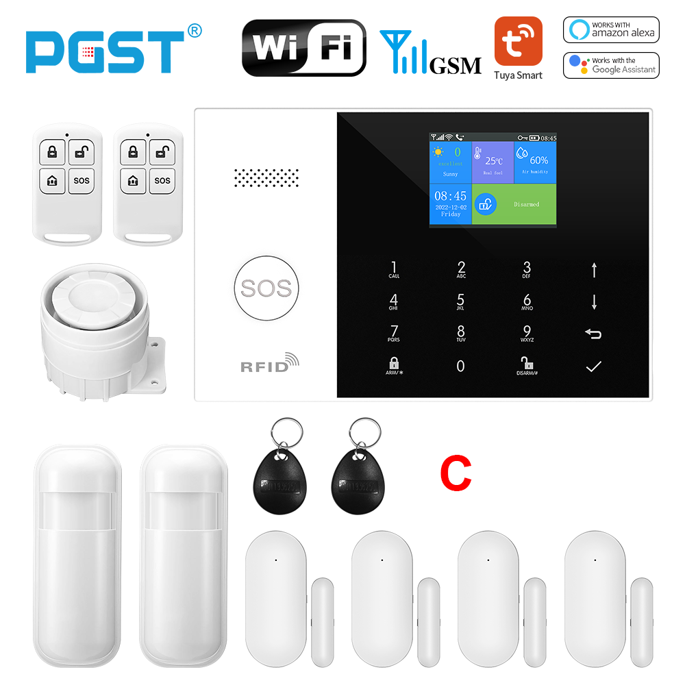 Smart Home Security System, Tuya GSM WiFi Alarm with Alexa Integration - Wireless Alarm