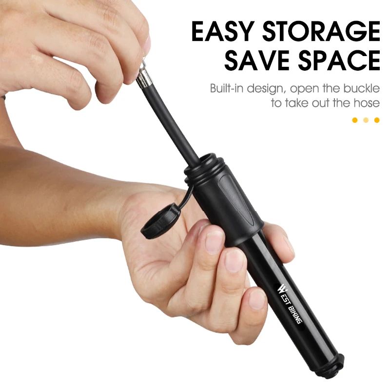 WEST BIKING Mini Bike Pump 100PSI Aluminum Alloy