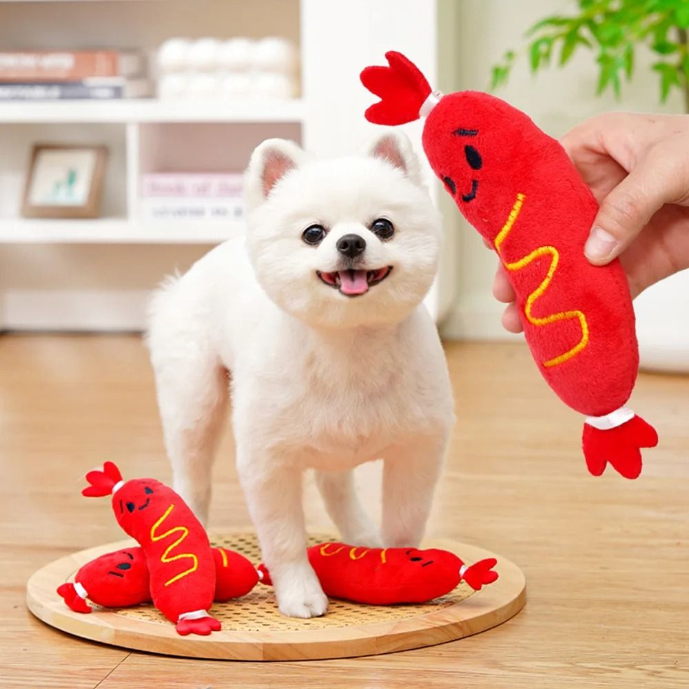Professional Hot Dog Squeaky Plush Pet Toy