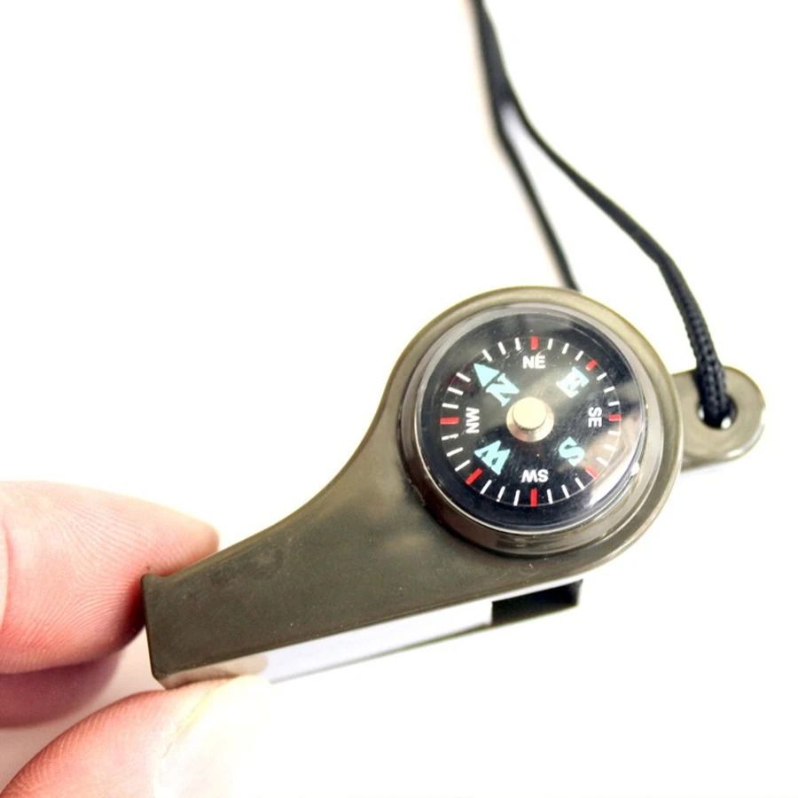 Emergency Survival Whistle with Compass and Thermometer
