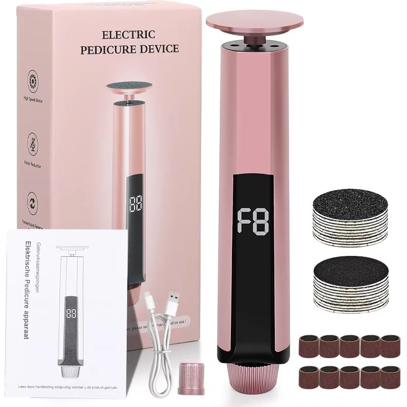 2-in-1 Electric Foot File & Callus Remover with Nail Grinder and Sandpaper Disks