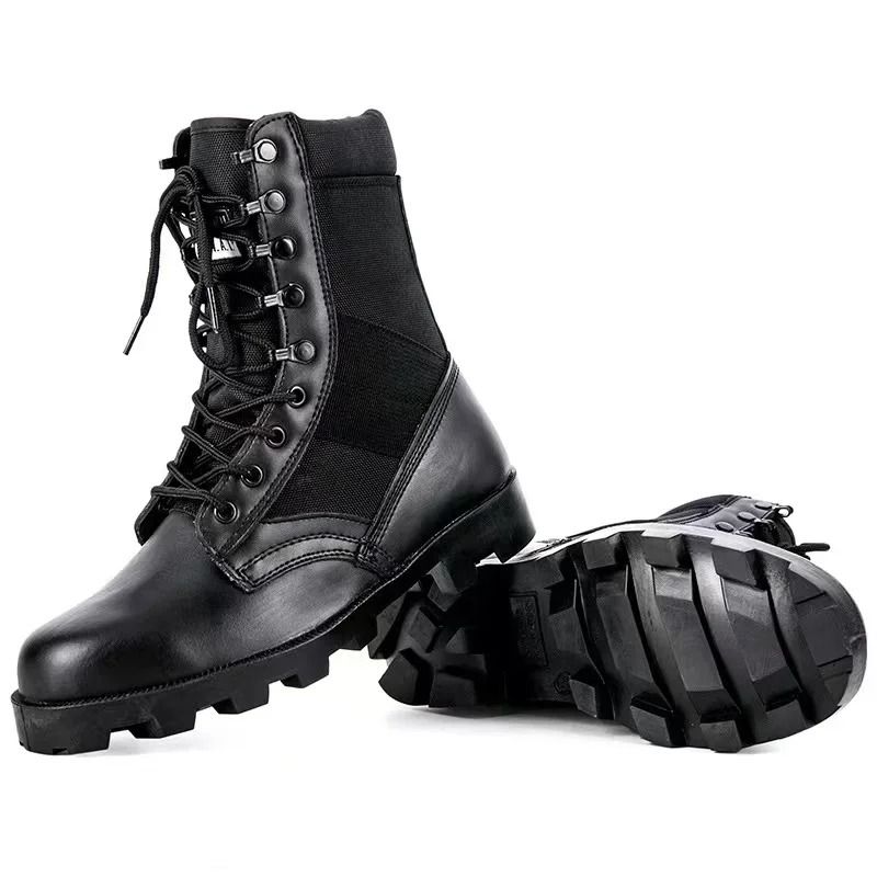 Mens Lace Up Waterproof Canvas Tactical Combat Desert Ankle Boots
