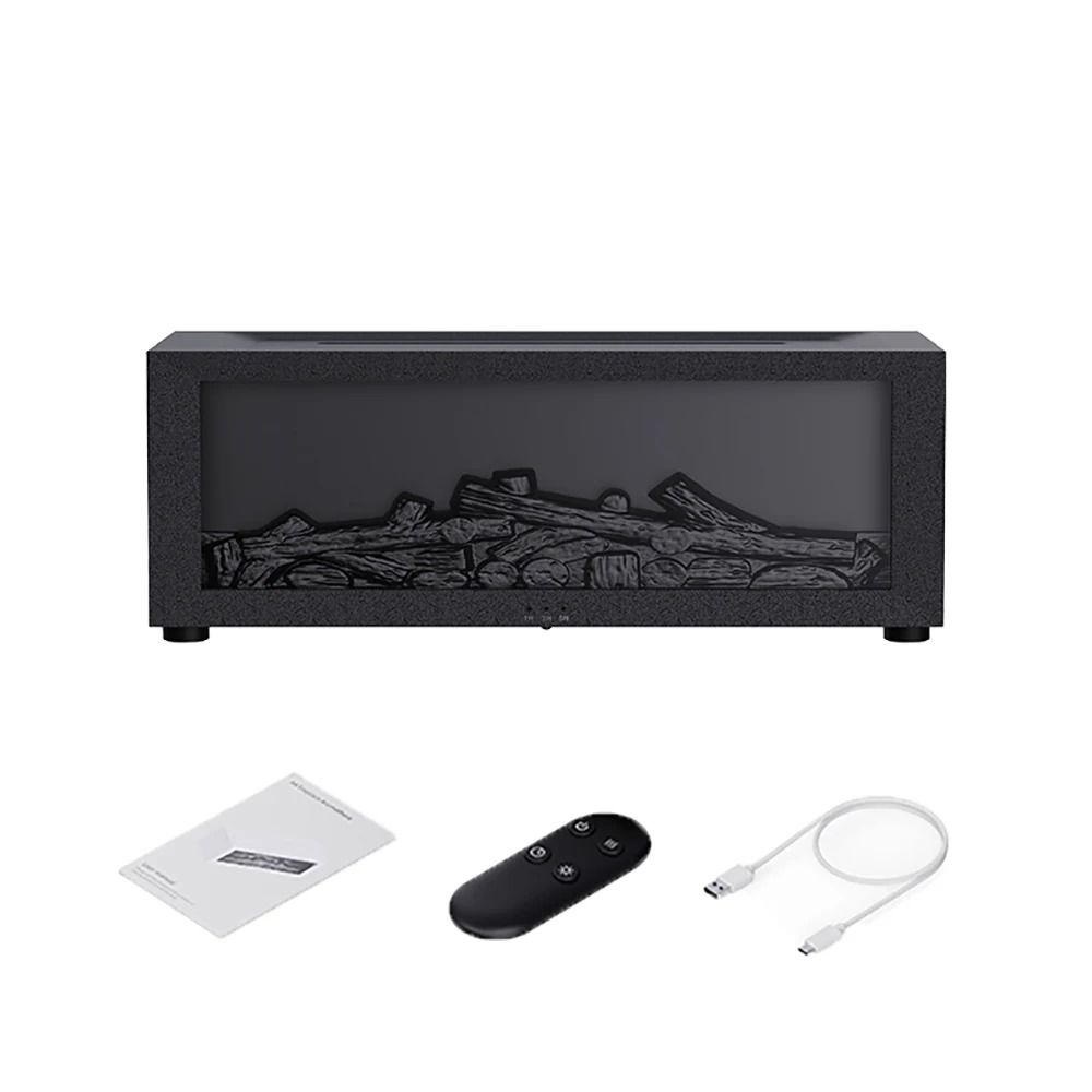Flame Effect Aroma Humidifier Essential Oil Diffuser with RGB Light and Remote Control