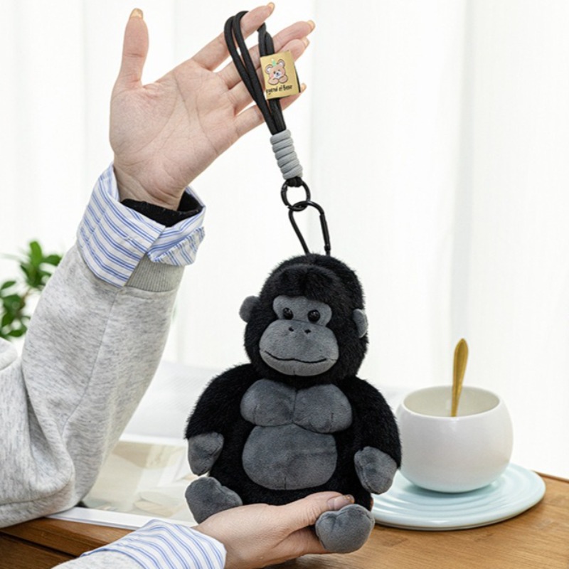 Chimpanzee Plush Keychain Cute Gorilla Plush Toy for Backpacks, Cartoon Pendant Gift
