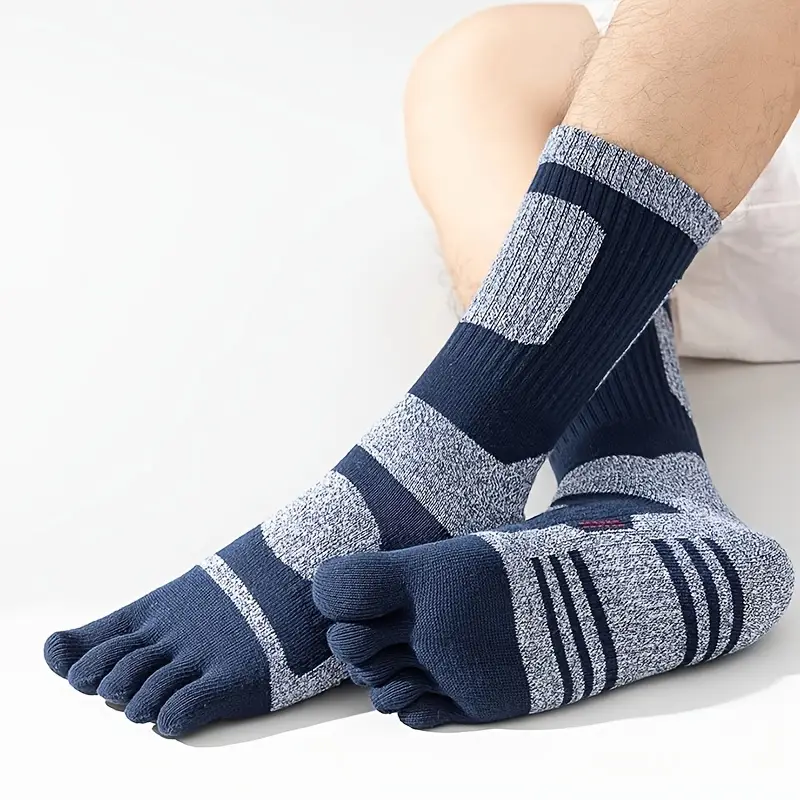 Thickened Five-Finger Sports Socks – Breathable, Quick-Dry, Sweat-Absorbent Toe Socks for Men and Women