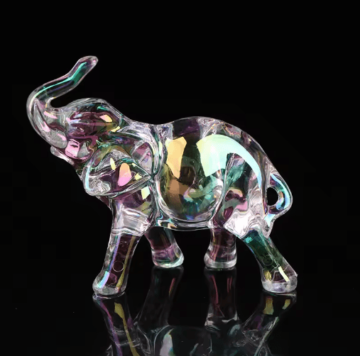 Crystal Elephant Figurine Cute Mini Baby Elephant Desk Ornament