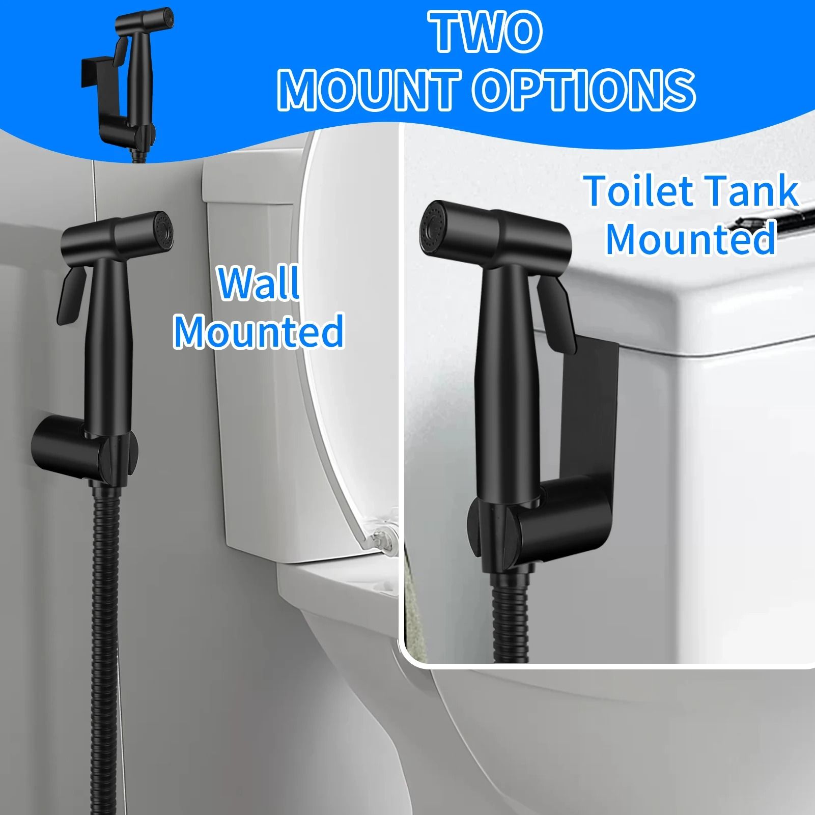 Handheld Bidet Sprayer Set Stainless Steel Toilet Spray Gun with Self Cleaning Nozzle